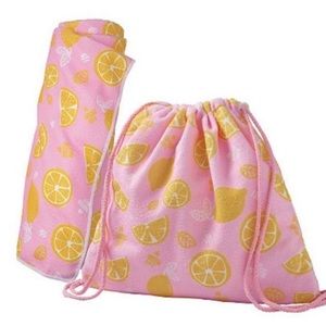 ✨ Ulta Beauty 2-in-1 Convertible Beach Towel Backpack | Pink Lemon 🍋 | NWT